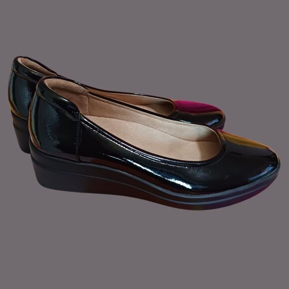 Naturalizer "Sam" Slip On Wedge Pump Confort Shoes Black Size 8M - Picture 3 of 16